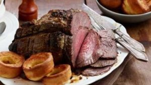 Roast Beef and Yorkshire Pudding, a traditional sight on a Sunday