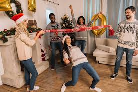 Christmas Top Tips - Friends playing christmas games